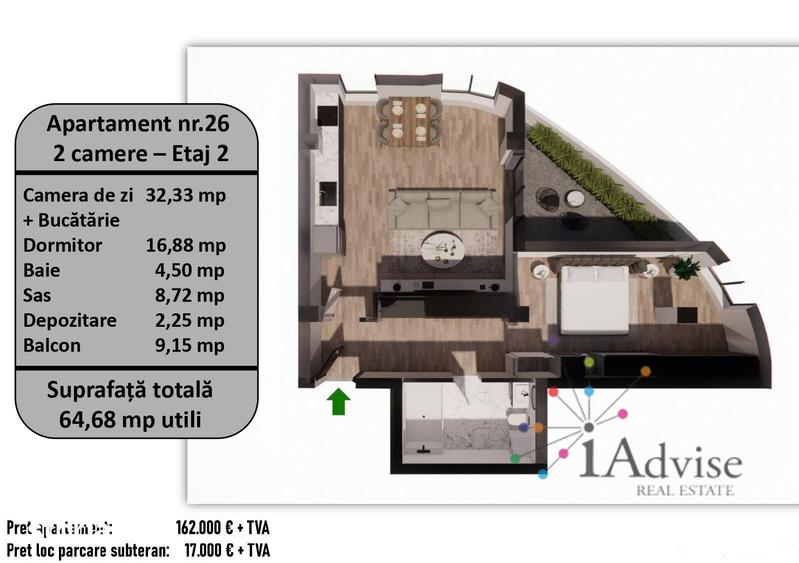 Apartament cu 2 camere în Centrul Istoric