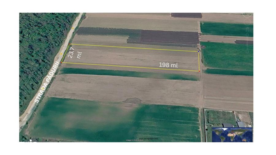 Teren de 4700 mp, în Vest