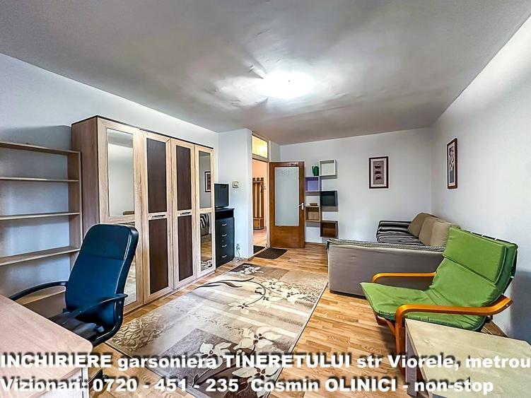 Garsonieră decomandată, mobilată în Tineretului
