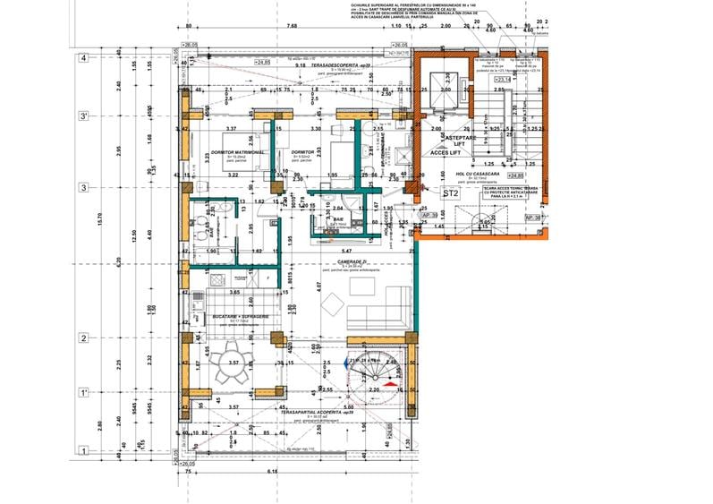Penthouse cu 3 camere decomandat în Florești
