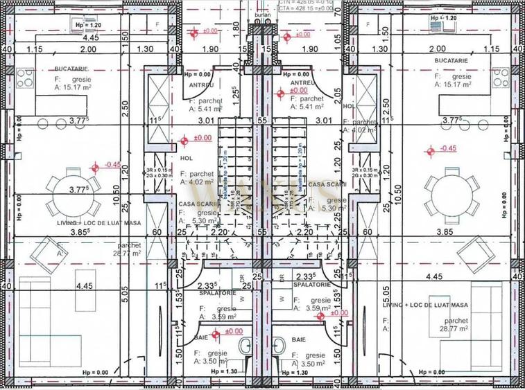 Duplex cu 4 camere cu Canalizare în Borhanci