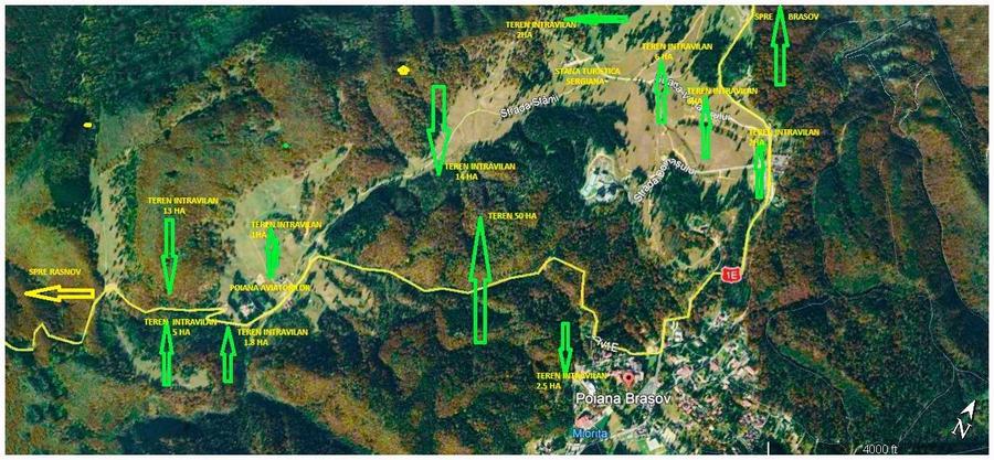 Teren Construcții intravilan de 130000 mp, în Poiana Brașov