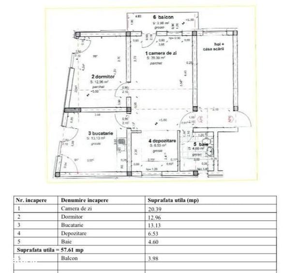 Apartament cu 3 camere în Central
