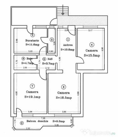 Apartament cu 3 camere decomandat în Iosefin