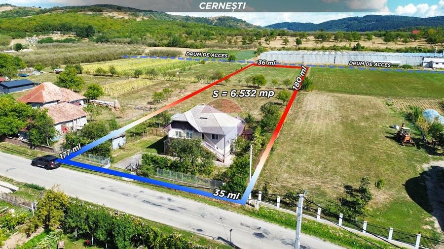 Casă individuală cu 5 camere cu Teren 6532 Mp în Cernești