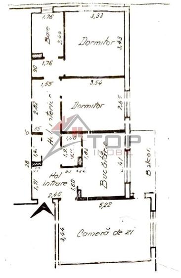 Apartament cu 3 camere decomandat în Frumoasa