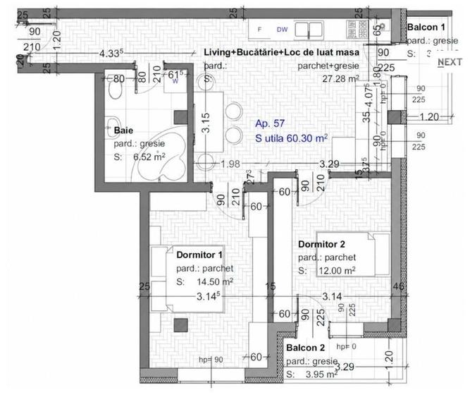 Apartament cu 2 camere decomandat în Central — fotografia 1