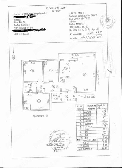 Apartament cu 4 camere decomandat, mobilat în Mazepa 1