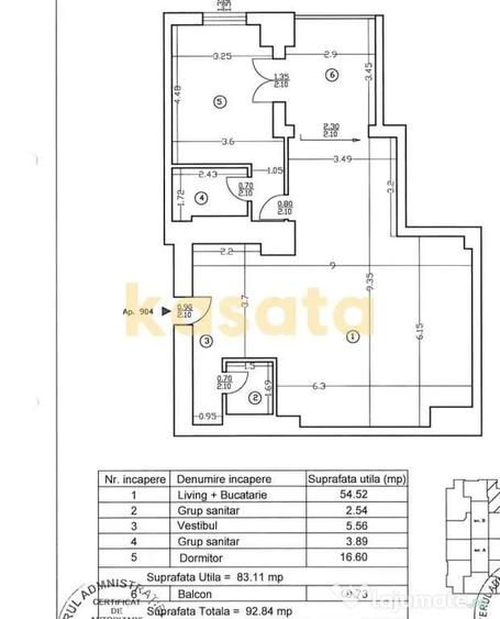 Apartament cu 2 camere decomandat în Nord