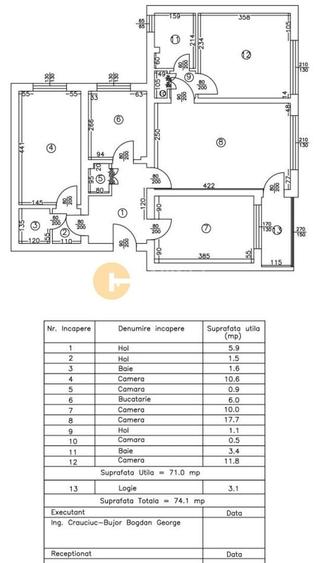 Apartament cu 4 camere, mobilat în Podu Roș