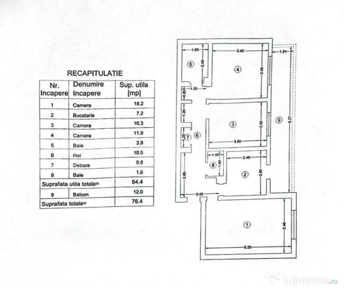 Apartament cu 3 camere decomandat în Dancu