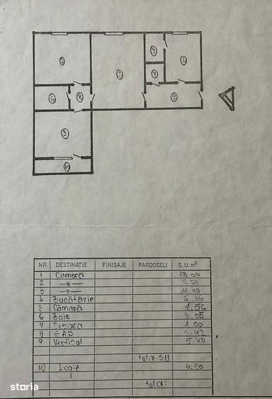 Apartament cu 3 camere semidecomandat în Titan