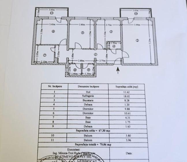 Apartament cu 3 camere decomandat în Militari