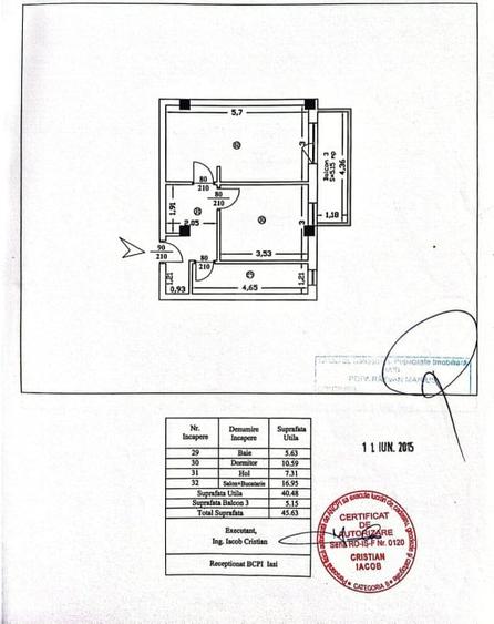 Apartament cu 2 camere, mobilat în Lunca Cetățuii