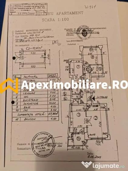 Apartament cu 3 camere semidecomandat în Universitate