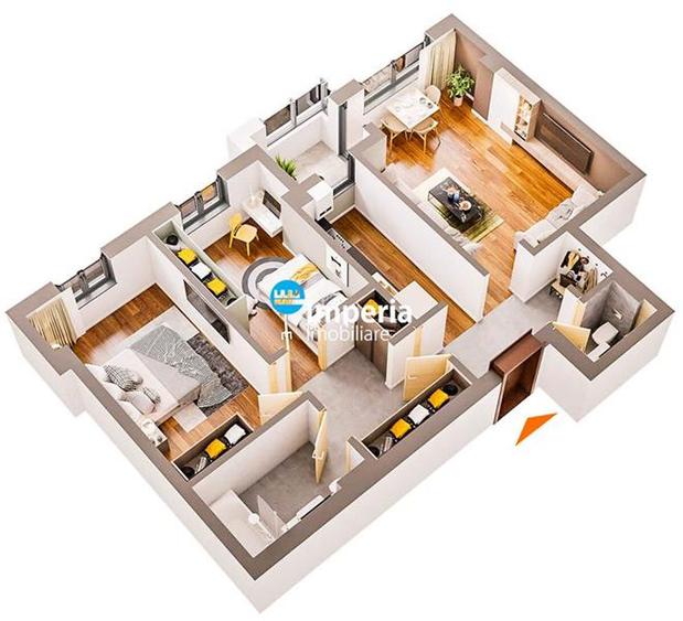 Apartament cu 3 camere decomandat în Dacia