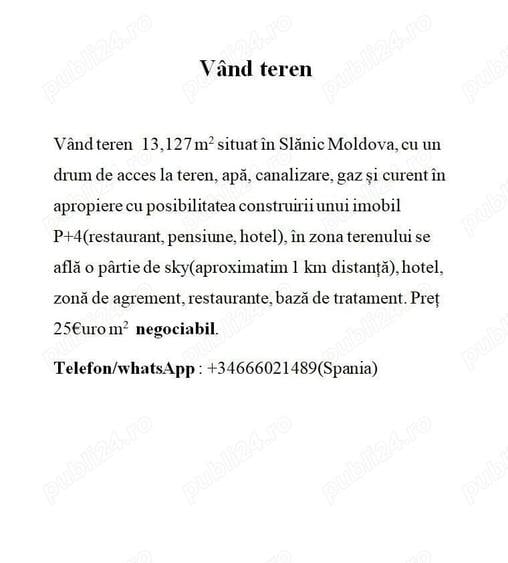 Teren de 13.13 mp, în Central