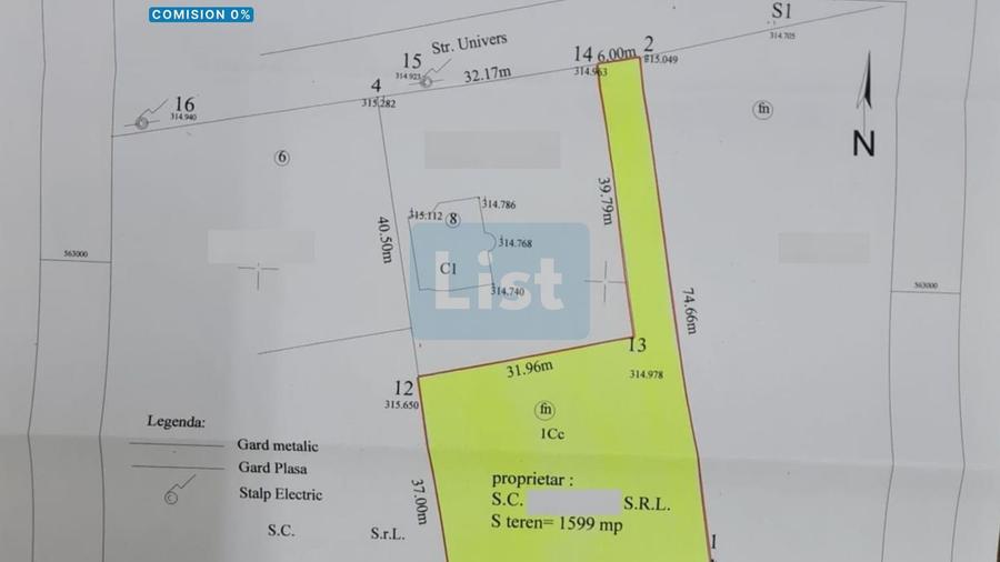 Teren de 1599 mp, în Micro 1