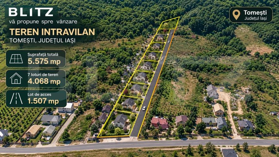 Teren Construcții intravilan de 5575 mp, în Tomești