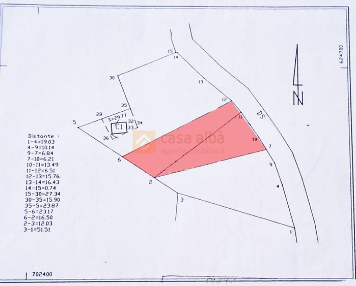 Teren Construcții intravilan de 1000 mp, în Bucium