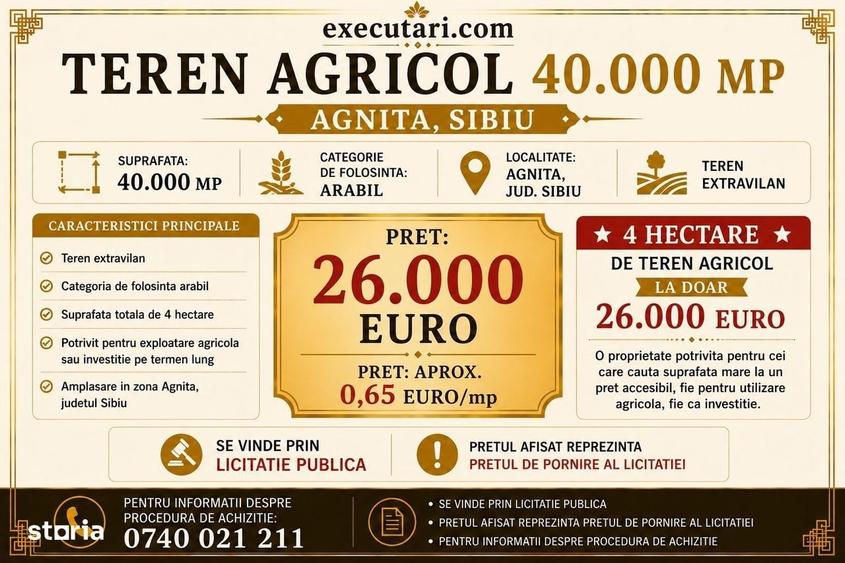 Agnita, Sibiu - Teren agricol extravilan 40.000 mp | 26.000 EURO - 1