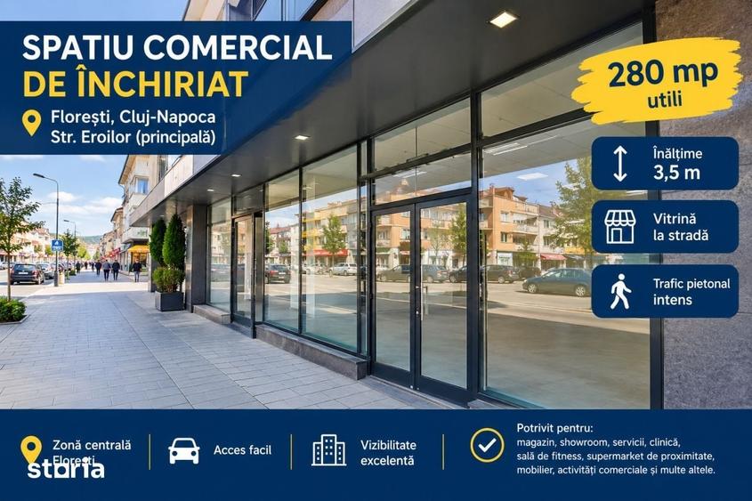 Spațiu comercial, de 280 mp, în Florești