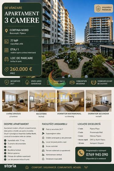 Vanzare Apartament 3 camere - Pipera | Cortina Nord - 9