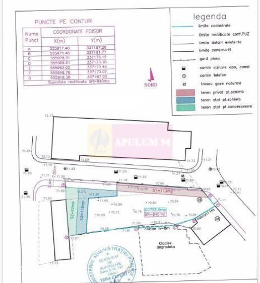 Teren de 755 mp, în Centrul Civic