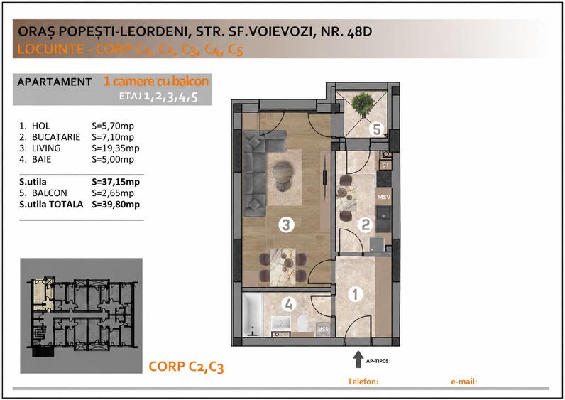 Garsonieră modernă cu balcon, 39,80 mp, acces rapid către București - 4