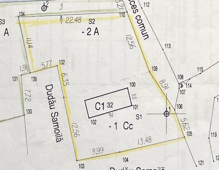 Casă cu 2 camere cu Teren 584 Mp în Central