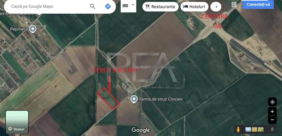 Teren Construcții extravilan de 9345 mp, în Clinceni