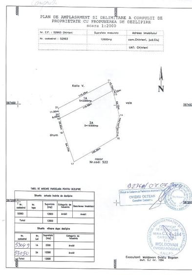 Teren agricol extravilan de 12600 mp, în Chinteni