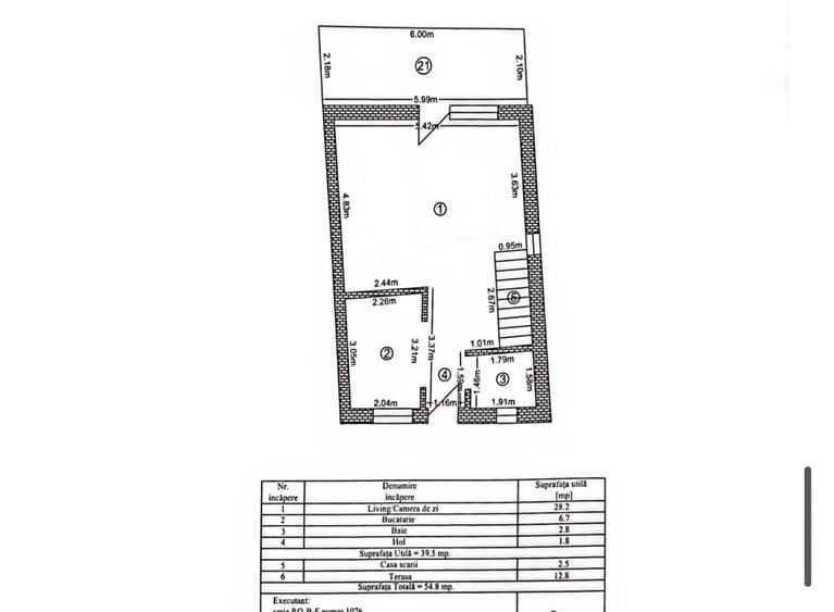 Duplex cu 4 camere cu Canalizare în Central