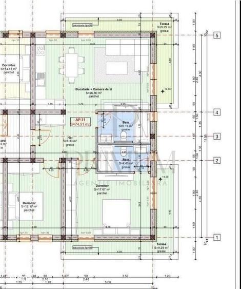 Apartament cu 3 camere în Central