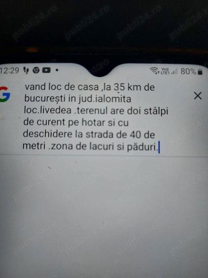 Teren de 2100 mp, în Livedea