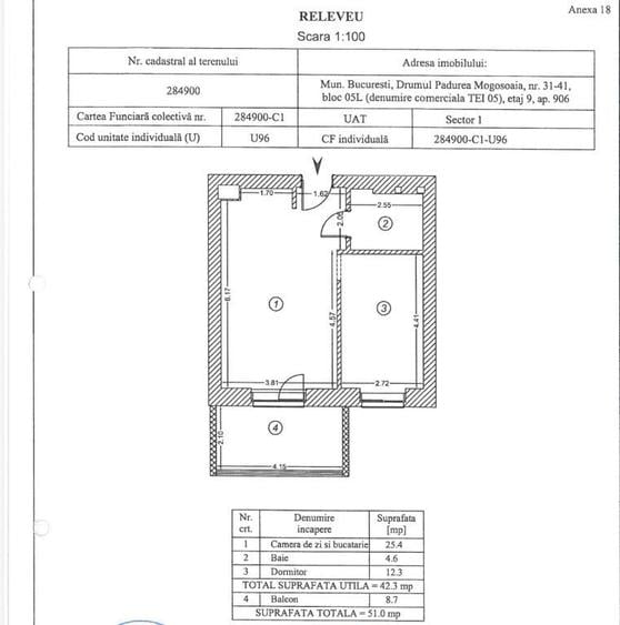 Apartament cu 2 camere semidecomandat în Tei