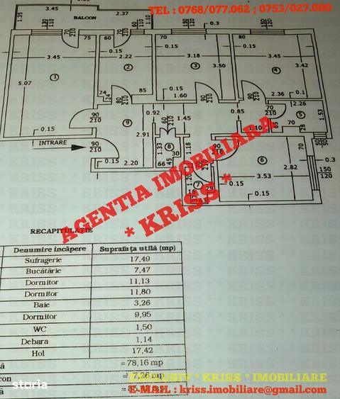 Apartament cu 4 camere decomandat în Negru Vodă