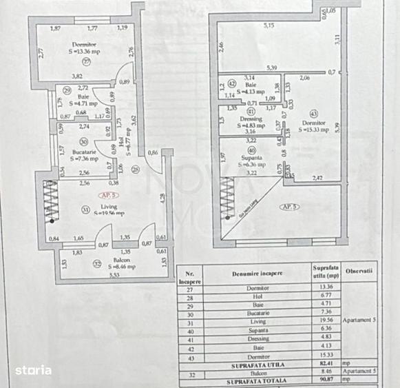 Apartament cu 3 camere în Cristian