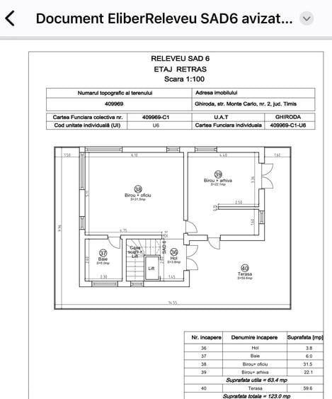 Penthouse cu 2 camere decomandat în Ghiroda