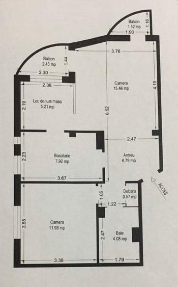Apartament cu 2 camere decomandat, mobilat în Circumvalațiunii