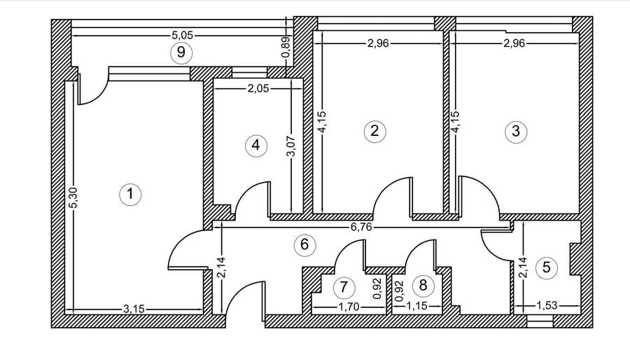 Apartament cu 3 camere decomandat în Nord
