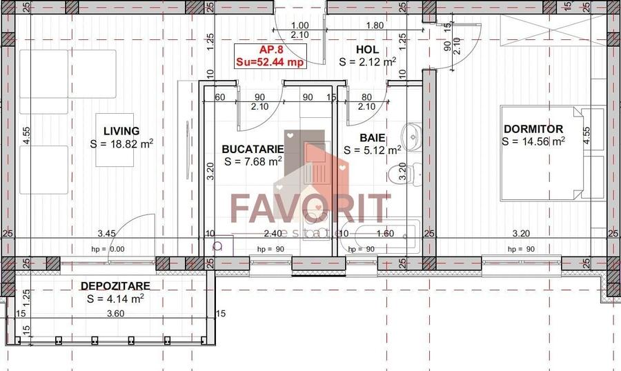 Apartament cu 2 camere semidecomandat în Giroc