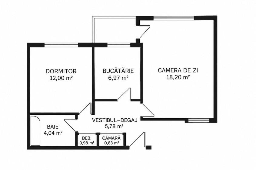 Apartament cu 2 camere decomandat în Iosia