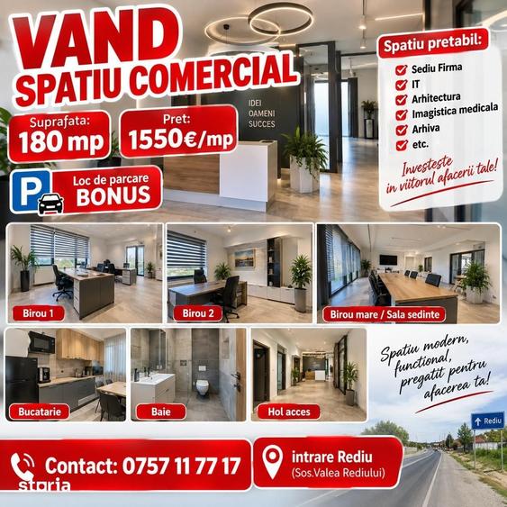 Spațiu comercial, de 180 mp, în Rediu