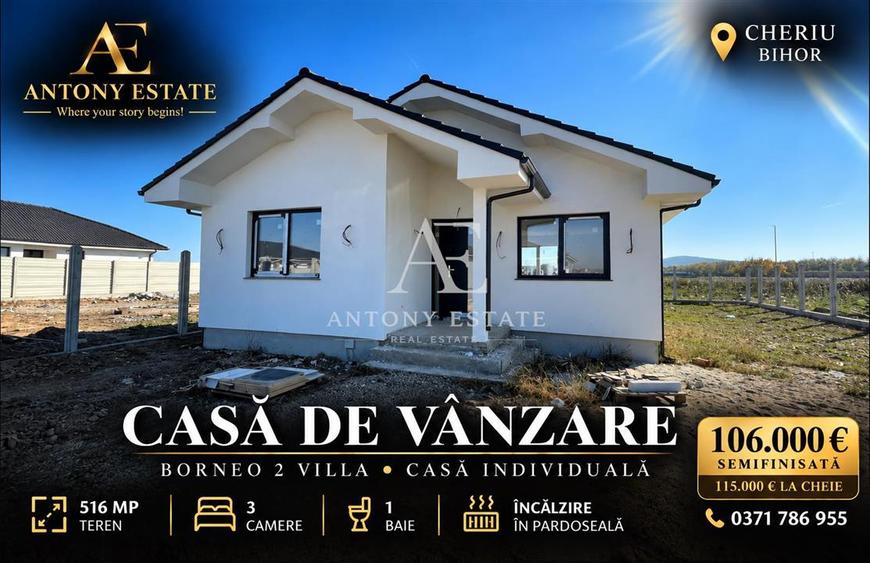 Casă individuală cu 3 camere cu Teren 516 Mp în Cheriu