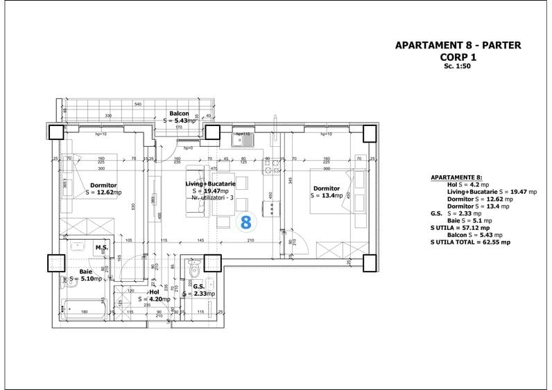 Apartament 3 camere | zona Maramures | Strada Tebea | Parcare privata | - 3
