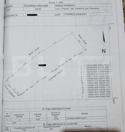 Teren Construcții intravilan de 4032 mp, în Exterior Sud