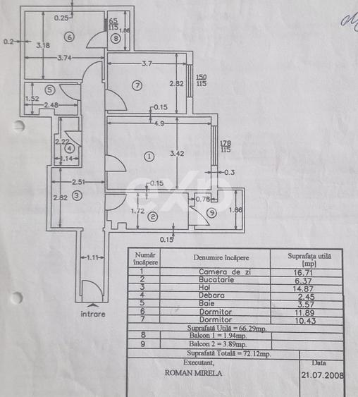 Apartament cu 3 camere decomandat, mobilat în Găvana