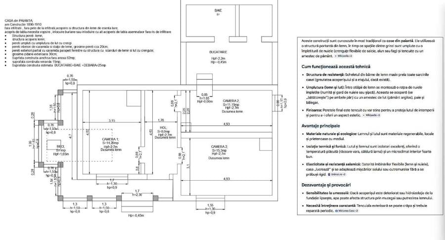 Casă cu 3 camere cu Teren 500 Mp în Central
