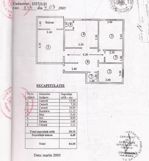 Apartament cu 3 camere decomandat în Central